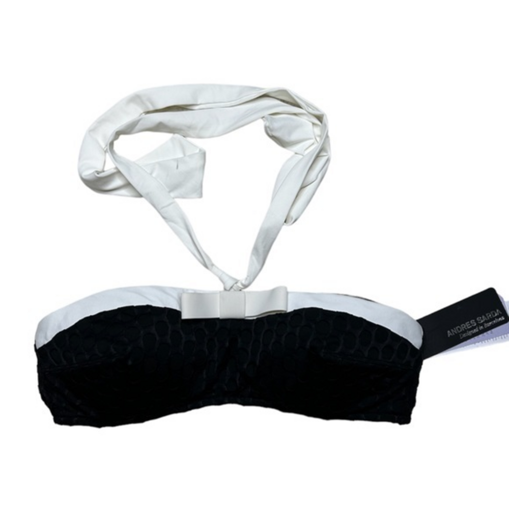 Andres Sarda Fazenda Halter Bandeau‎ Bow Accent Bikini Top
